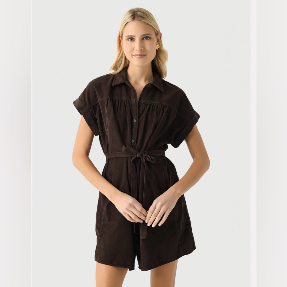 Anthropologie VELVET
MACIE DRESS Shirt dress Mini Green Bark Button-Up Dress NWT - Picture 6 of 15